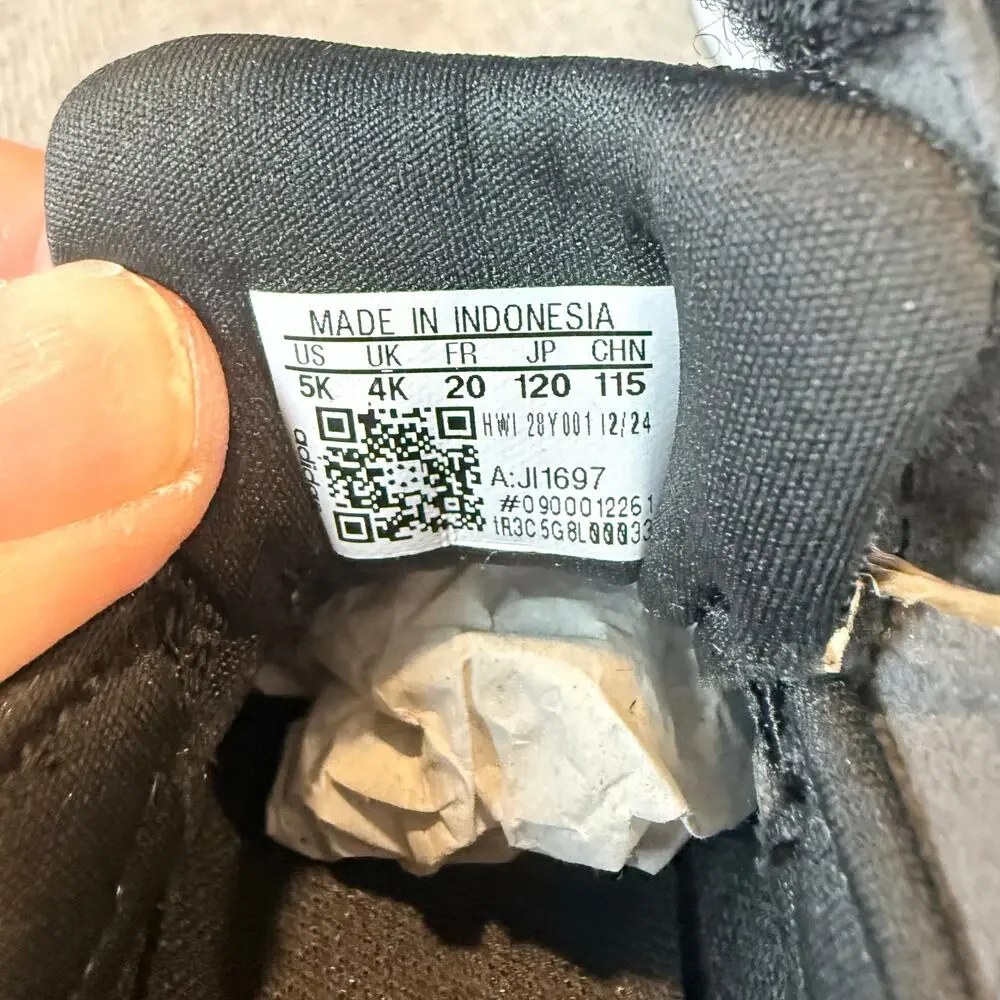 NEW Adidas Duramo 2.0 Baby Toddler Shoes 5 5K Black White Hook & Loop Sneakers